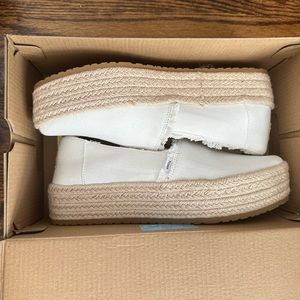 TOMS Valencia Canvas Platform Espadrilles size 8